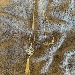 Vera Bradley Elegant silver Tassel Pendant Necklace